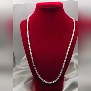 Sterling Silver 925 Italian Ice Barrel Diamond Cut 4 Sided Link Necklace